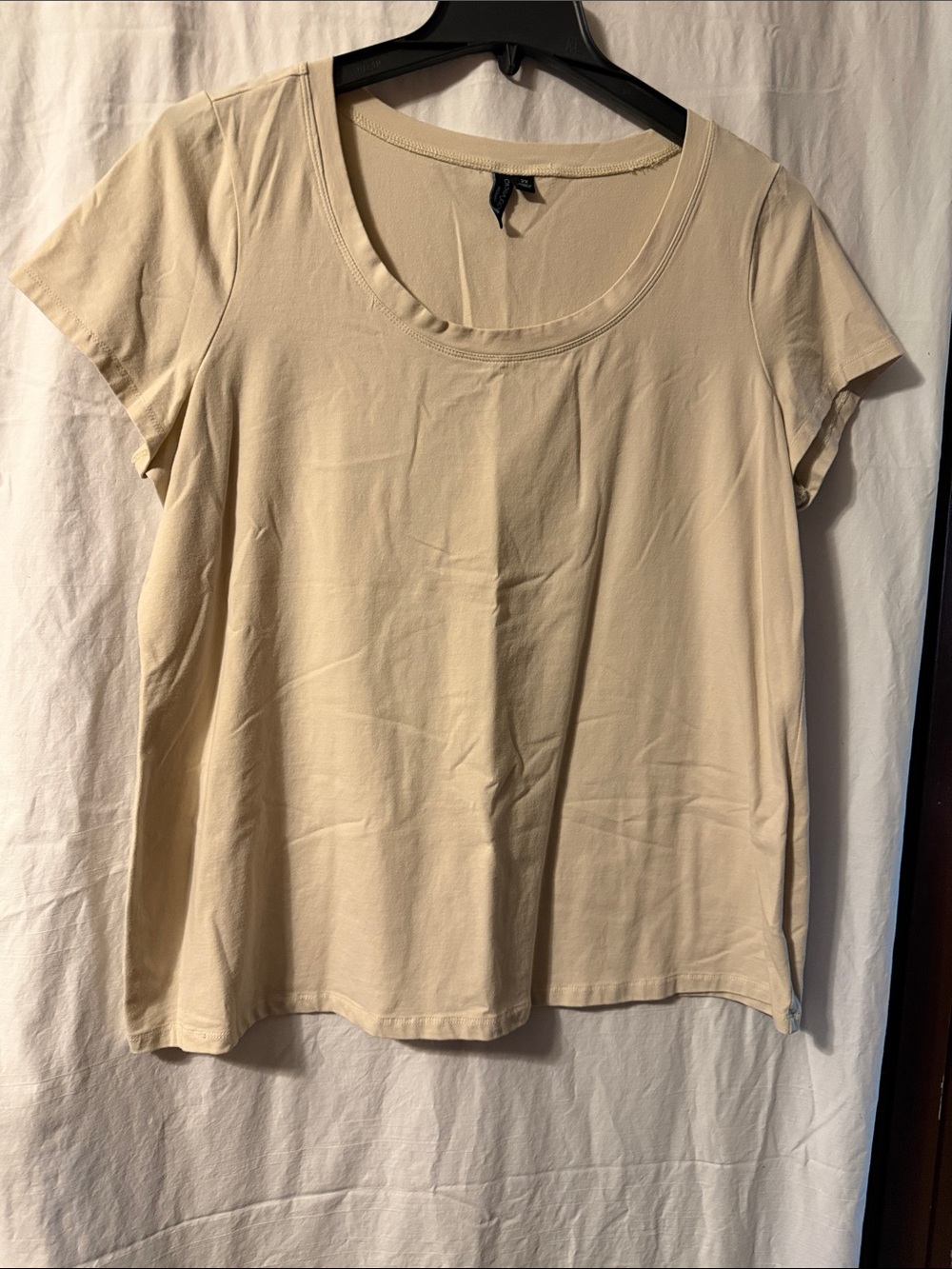 Cynthia Rowley Neutral Scoop Neck Short Sleeve Top
